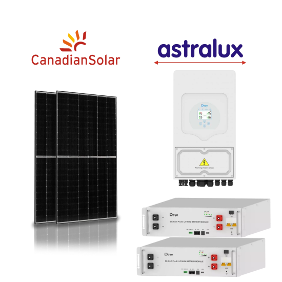 Sistem fotovoltaic Hibrid 10kW trifazat Deye, stocare 10kw deye PRO-B